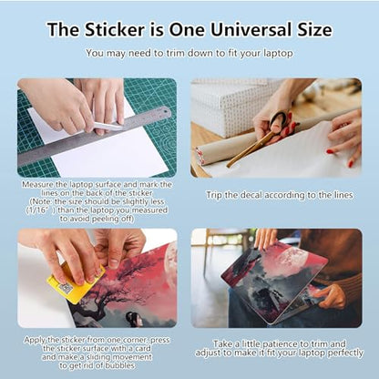 Universal Laptop Skin Sticker with 2 Wrist Pad Skins, Waterproof Scratch Resistant Vinyl Laptop Cover Decal, Cut to Fit for 11–15.6 Inch MacBook HP Dell Lenovo, Beauty in Moonlight - color: Beauty in Moonlight