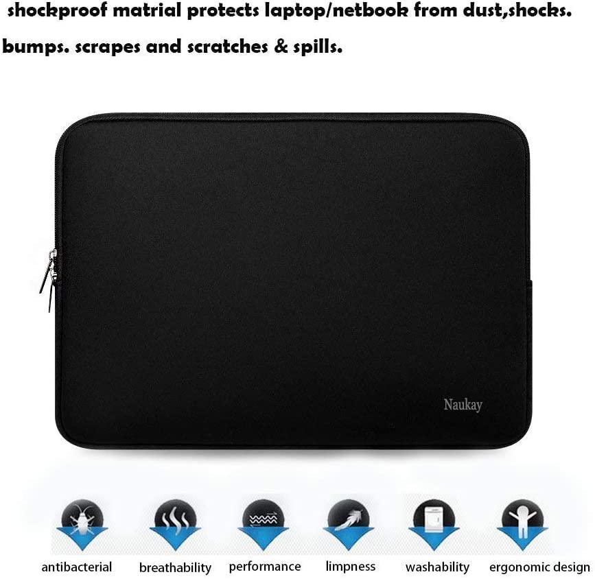 Laptop Bag 15 Inch, Resistant Neoprene Sleeve/Notebook Computer Pocket Case | Laptop Sleeve, Computer Cover/Tablet Briefcase Carrying Bag Compatible Asus/Dell/Fujitsu/HP/Sony/Toshiba/Acer- (Black) - color: Black, size: 15 inch