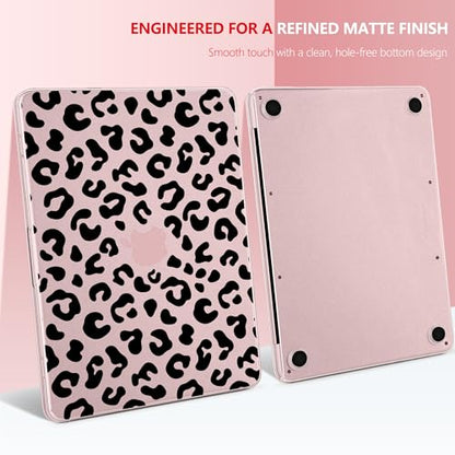 for MacBook Neo 13 inch Case 2026 (Model A3404), Artistic Leopard Pattern Ultra Slim Frosted Matte Hard Shell, Anti-Scratch & Fingerprint Resistant Cover, Leopard Blush - color: Leopard Blush