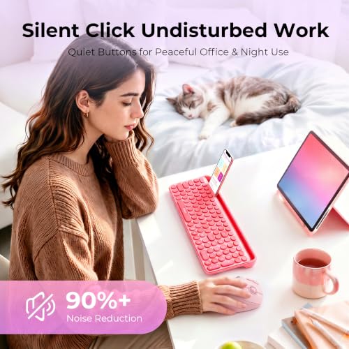 seenda Wireless Trackball Mouse, Ergonomic Bluetooth Rollerball,Rose Pink | USB-C rechargeable, 3-device Bluetooth+2.4G USB, thumb control, 5-level DPI and space-saving comfort for laptop, PC and Mac. - color: Rose Pink