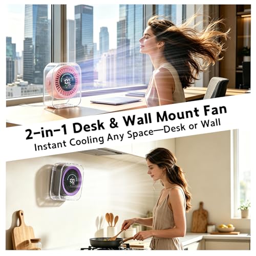 Desk Fan Small Quiet, Rechargeable USB Table Fan with Turbo Airflow, 100 Speeds LED Display, 360° Rotation, Portable Battery Powered Desktop Fan for Bedroom Home Office Travel, Pink - color: Pink