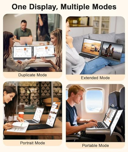 15.3" Laptop Screen Extender, Ultra-Thin 1200P Portable Monitor | 1.76lbs Lightweight, Dual Screen Extender Plug & Play, For 14"-17.3" Laptops, Works with Windows/Mac/Android/Chrome - size: 15.3" Monitor