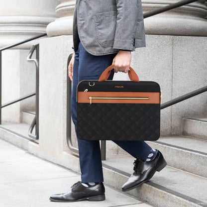 MOSISO Laptop Bag for Men, 15-16 inch Computer Bags | Compatible with MacBook Pro 16 inch, HP Dell Acer Asus, Laptop Messenger Shoulder Bag with Trolley Sleeve&Front Pocket, Black
