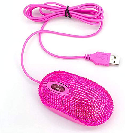 SOON GO Pink Mouse for Laptop Computer Mice with Crystal Bling Rhinestone Funny Personalized Gift for Kids and Teen Girl Birthday Kids Mouse fit for 6 7 8 9 10 Yr Old Girl - color: Rhinestone pink