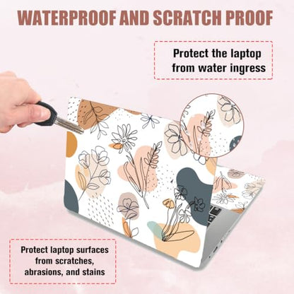 PLIGREAT Boho Laptop Decal Sticker Skin Cover, Floral Plants Laptop Stickers Skins Decal Fits 12" 13" 13.3" 14" 15" Laptops Universal Removable Vinyl Notebook Art Protector Netbook PC Cover Decals