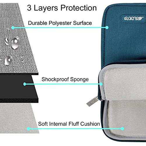 MOSISO Laptop Case 12.3 inch, 11-11.6 inch Laptop Sleeve Bag with Pocket | Compatible with MacBook Air 11.6, Acer HP Dell Lenovo Samsung, Surface Pro, Polyester Vertical Computer Bag, Deep Teal - color: Deep Teal, size: 12.3 inch