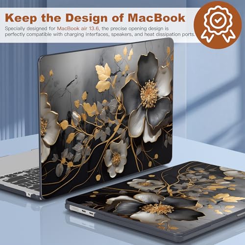 CISSOOK Compatible with MacBook Air 13 inch Case M2 M3 M4 M5 | A3449 A3240 A3113 A2681, 5in1 Set Hard Shell Case Keyboard Cover for MacBook Air 13 inch 2022 - 2026, Abstract Oil Painting - color: Air13.6inch-Abstract oil painting