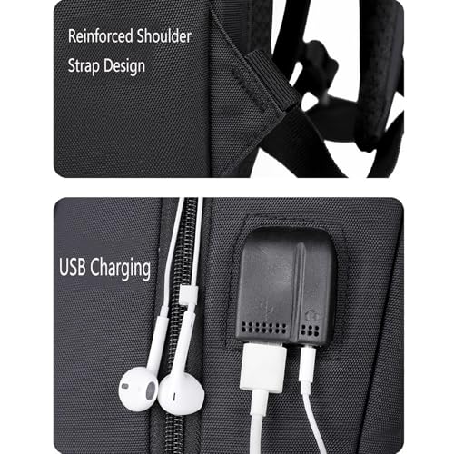 Business Trave Laptop Backpack Lightweight Anti-Theft Backpack with USB Charging Port Waterproof Computer Bag Casual Daypack - color: Gray