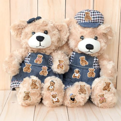CNhoqc Realistic Teddy Bear Sticker Rolls, 1000pcs, 2 Rolls, 16 Designs | Toy Bear Decorative Decals, Self Adhesive, Waterproof Vinyl, Water Bottle Laptop, Birthday Party Favor, Greeting Card Making - style: Cute Teddy Bear