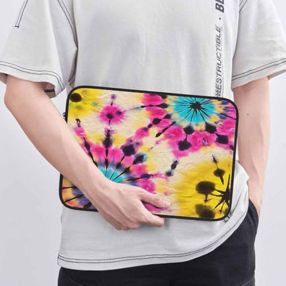 Laptop Sleeve Bag 15.4 15.6 Inch,Tie Dye Pattern Abstract Yellow Blue Protective Polyester Computer Cases Laptop Cover Briefcase Bag Tablet Travel Cover - color: LPS-025