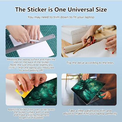 Universal Laptop Skin Sticker with 2 Wrist Pad Skins, Waterproof Scratch Resistant Vinyl Laptop Cover Decal, Cut to Fit for 11–15.6 Inch MacBook HP Dell Lenovo, Green Tree - color: Green Tree