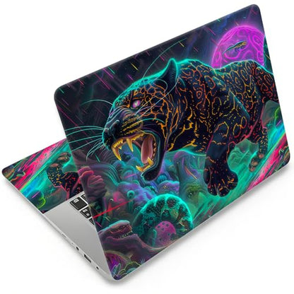 DEGDFSGR 12.1-15.6 Inch Universal Reusable Laptop Skin Sticker Decal, Waterproof Removable Protector for Notebook Cover, Scratch-Resistant Vinyl Cuttable Full Wrap Sticker, Glowing Neon Black Panther - color: Glowing Neon Black Panther