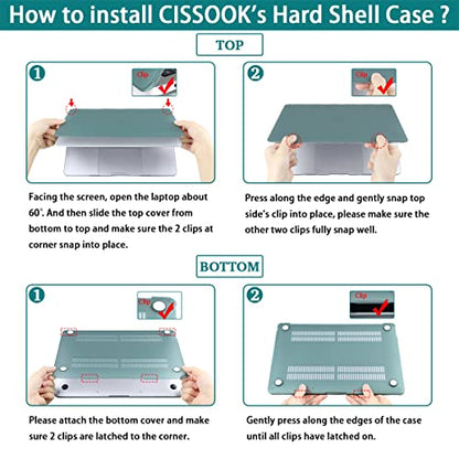 CISSOOK Compatible with MacBook Air 13.6 inch Case 2026 2025 2024 2023 2022 | A3449 A3240 A3113 A2681, 5in1 Set Hard Shell Case Keyboard Cover for MacBook Air 13 inch M2 M3 M4 M5, Forest - color: Air13.6inch-Forest