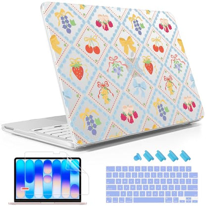 May Chen for MacBook Neo Case 13 inch 2026 | 100% Match Official Color | Pattern Printing, Anti-Crack & Scratch & Fingerprint | Protective Hard Shell Cases Laptop Model A3404 - Fruits Bows - color: Fruits bows