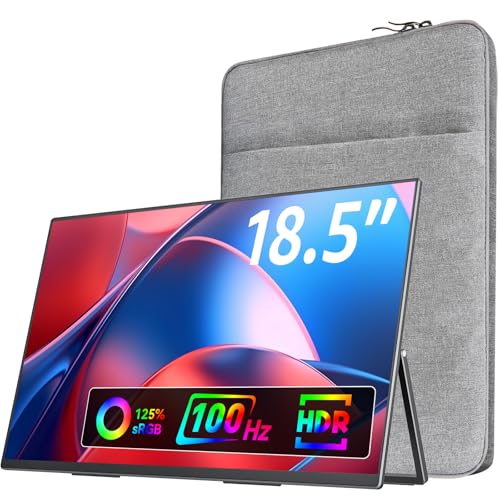VisionOwl Portable Monitor for Laptop, IPS USB-C HDMI Travel Second Monitor for MacBook Pro Air, PC, PS5, Xbox, Portable Second Screen, Built-in Kickstand, Speakers, VESA Mountable, 18.5 Inch - size: 18.5