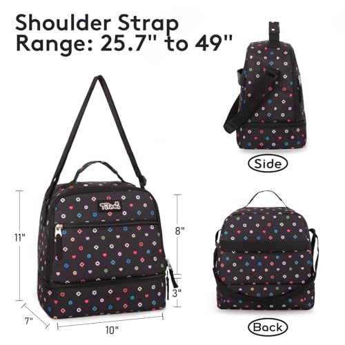 Tilami Rolling Backpack for Kids 19 inch with Lunch Bag Wheeled Laptop Backpack,Colors - color: Colors