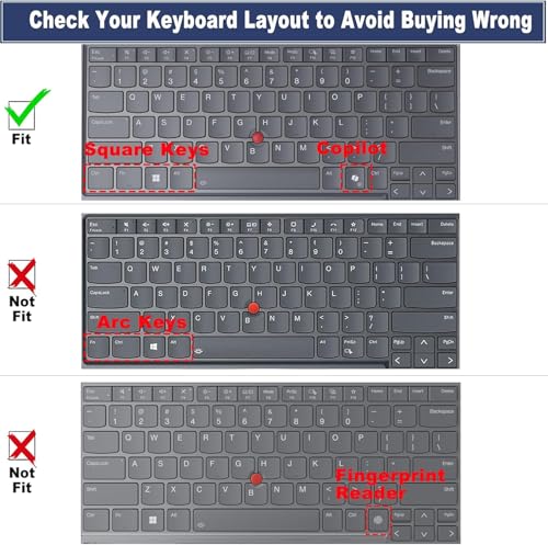 Ultra Thin Keyboard Cover for Lenovo Thinkpad T14 T14s Gen 6/Gen 5 14", Thinkpad E14 Gen 7 14", Thinkpad L14 P14s Gen 6/Gen 5 14" US Layout (Not Fit T14 T14s L14 P14s Gen 4/3/2/1, E14 Gen 6/5/4)-TPU - color: TPU