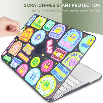 Compatible with MacBook Neo 13 inch (2026 Release A3404) (A18 Pro) with Liquid Retina Display, Printed Slim Protective Case with Screen Protector & Keybaord Cover, Cartoon Stickers - color: Cartoon stickers