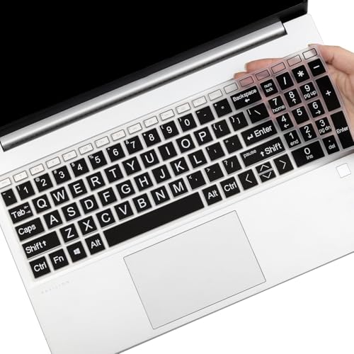 Keyboard Cover for HP 15.6 Laptop 15-fc 15-fd Series, HP Pavilion 15-eg 15-eh 15-er Series, HP 15-fc0093dx 15-fd0083wm 15t-fd000 15z-fc000 15-fd0213nr 15-fc0013od 15-fc0081nr 15t-eg300 - color: GradientBlack（Bigletters）