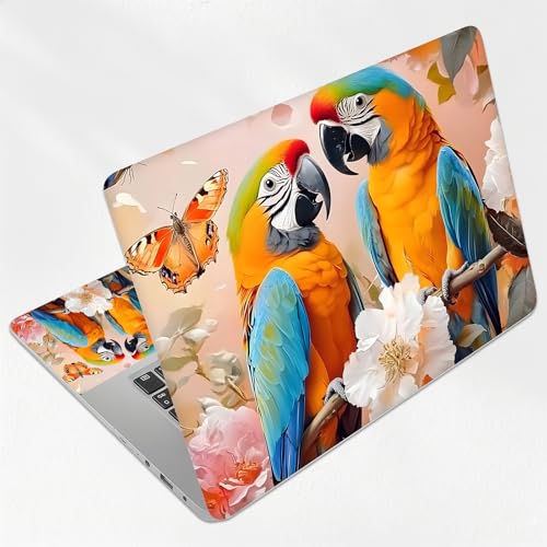 Colorful Macaw Parrots Tropical Universal Laptop Skin Sticker 3PCS, Protective Decal Trim-to-Fit 11.6" 13.3" 14" 15.6" Laptop Vinyl Cover, Removable Anti-Scratch Computer Decal Protector - color: Colorful Macaw Parrots Tropical