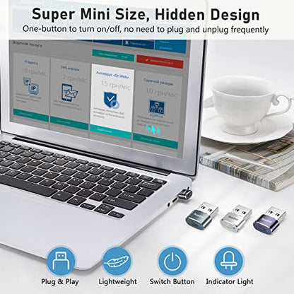USB Mouse Mover with Switch Button, Automatic Mini Mouse Shaker with 2 Jiggle Modes, Driver-Free, Plug & Play, Keep Computer/Laptop Awake, USB-C Adapter, Black - color: Black