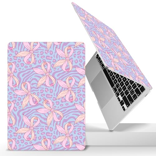 for 2026 MacBook Air 13-inch Laptop Case M5 2026 M4 2025 M3 2024 M2 2022 Release Model A3449 A3240 A3113 A2681, Hard Shell Cover for MacBook Air 13.6 inch, Leopard Bow - color: Leopard Bow