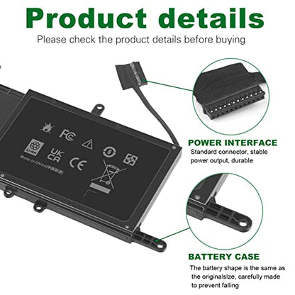 9NJM1 Battery Replacement for Dell Alienware 17 R4 R5 15 R3 R4 Alienware 15 2018 ALW17C-D1758 P31E P31E001 P31E002 P69F P69F001 P69F002, HF250 0HF250 0MG2YH 9NJMI 44T2R MG2YH 01D82 546FF HF25D 0546FF - size: 11.34*4.21*0.51inch