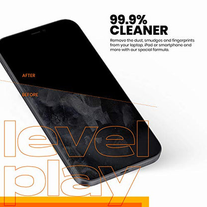 Levelplay Screen Cleaner Kit – Fingerprint-Resistant Touchscreen, Monitor & Lens Cleaner, Alcohol- and Ammonia-Free, Washable Microfiber Wipe (Small), 25 mL (0.85 fl oz) Spray Bottle - size: 25ml Travel Kit