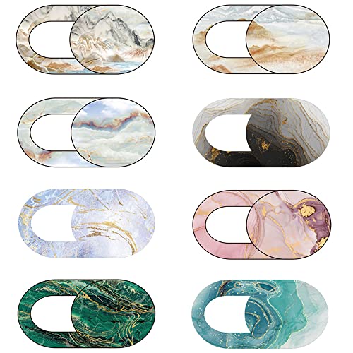 Marble Laptop Camera Cover Slide Cute 8 Pack, Webcam Cover Slide Phone Camera Cover, FadyRaye Ultra-Thin Computer Camera Cover Slide Blocker Fits Cell Phone Laptop, Desktop PC, Tablet