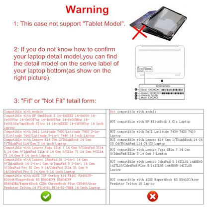 Protective Case for HP OmniBook X 14-feXXXX/OmniBook Ultra 14 14-fdXXXX,Case for Dell Latitude 7450 2-in-1/Inspiron 14 Plus 7441/Latitude 7455,Case for ASUS TUF Gaming A14 FA401,Black - color: Black