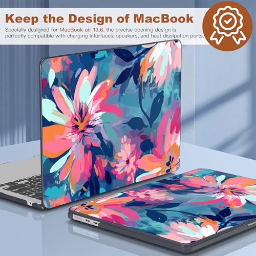 CISSOOK Compatible with MacBook Air 13.6 inch Case M2 M3 M4 M5 | A3449 A3240 A3113 A2681, 5in1 Set Hard Shell Case Keyboard Cover for MacBook Air 13.6 inch 2022 - 2026, Muti-Color Painting - color: Air13.6inch-Muti-color Painting