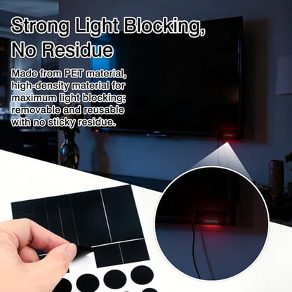 Vinyl Webcam Covers – Restickable Privacy Stickers for Laptop, Smartphone, Tablet, Smart TV & Game Console – Black, Multiple Sizes