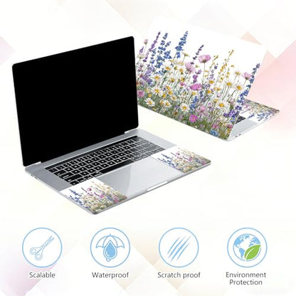 Laptop Skin Sticker Decal 15-15.6 Inch with Cute Mouse Pad, Universal Reusable Vinyl Sticker for 12.1 13 13.3 14 15.4 Inch Netbook and Notebook PC, Boho Floral - color: Boho Floral