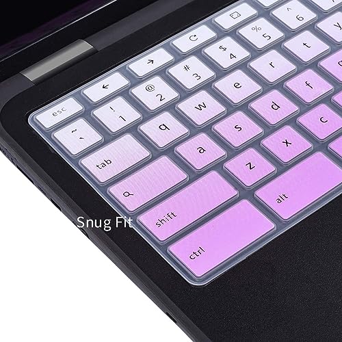 Dell Keyboard Cover for Chromebook 11.6" 3100 3110 3120 3180 3181 3189 5190 & Chromebook 13.3 3380 - Ombre Purple - color: Gradual Pink