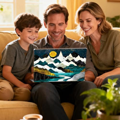 Universal Laptop Skin Sticker Decal for 11.6”12" 13" 13.3" 14" 15" 15.4" 15.6" Reusable Waterproof Scratch-Scratch Resistant Protective Vinyl Laptop Notebook Skin Stickers - Moon Mountain - color: Moon Mountain