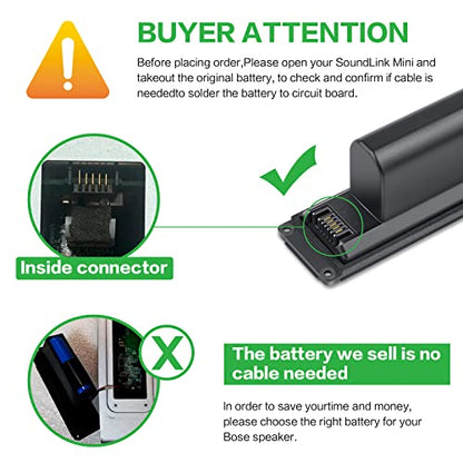 TREE.NB 7.4V 22.2Wh 061384 Battery for Bose Soundlink Mini I one Gen 1 Speaker US Version bateria para 413295 61385 61384 61386 63287 061384 061386 063287 - size: ‎061384
