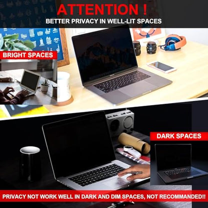 14 Inch 16:9 Laptop Privacy Screen Filter, Anti Scratch Anti Spy Anti-Glare Blue Light Screen Guard, Removable 14 In Security Shield, Matte/Glossy Double-Sided