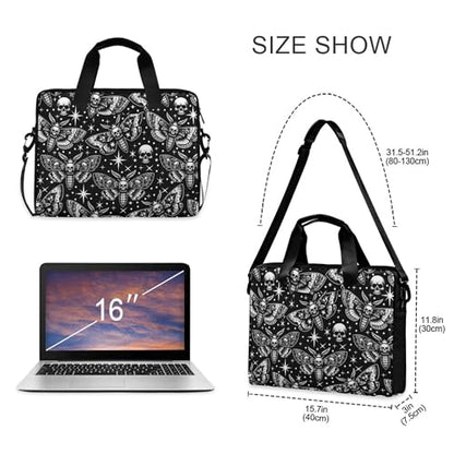 MNSRUU Laptop Bag for 15.6 inch Black Gothic Bats - color: Skull I8854