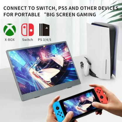 Portable Monitor, 13.3 Inch, 1200P IPS Display, Zero Frame, USB-C and HDMI, for Laptop, PC, Mac, PS, Xbox, Nintendo Switch - size: 13.3 Inch