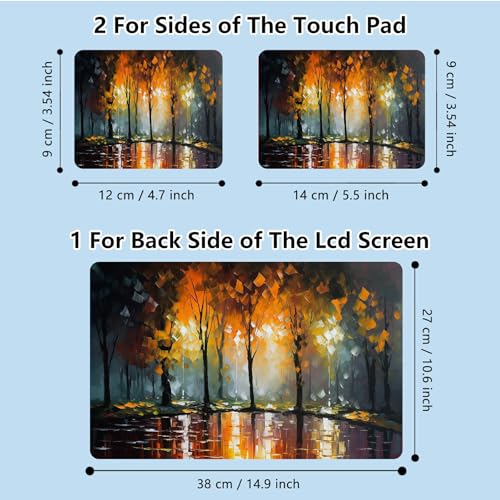 Universal Laptop Skin Sticker with 2 Wrist Pad Skins, Waterproof Scratch Resistant Vinyl Laptop Cover Decal, Cut to Fit for 11–15.6 Inch MacBook HP Dell Lenovo, Autumn Oil Painting - color: Autumn Oil Painting