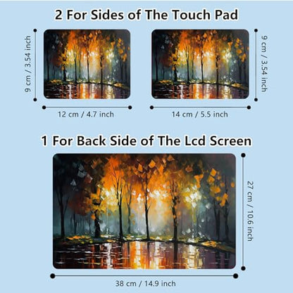 Universal Laptop Skin Sticker with 2 Wrist Pad Skins, Waterproof Scratch Resistant Vinyl Laptop Cover Decal, Cut to Fit for 11–15.6 Inch MacBook HP Dell Lenovo, Autumn Oil Painting - color: Autumn Oil Painting