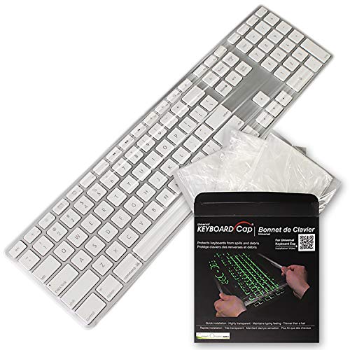 Universal KeyboardCap. Fully Covered Flat Style 0.025mm Waterproof Anti-Dust Desktop Keyboard Cover with Numeric Hospital/Dentist Use (MagicKeyboard (with Numeric) 3packs) - size: MagicKeyboard (with Numeric) 3packs