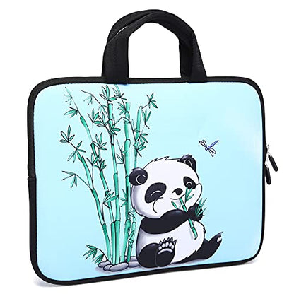 14 15 15.4 15.6 inch Laptop Handle Bag Computer Protect Case Pouch Holder Notebook Sleeve Neoprene Cover Soft Carrying Travel Case For Dell Lenovo Toshiba HP Chromebook ASUS Acer (Panda & Bamboo) - color: Panda & Bamboo