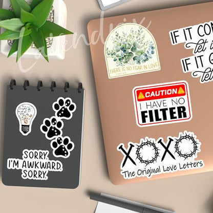 (3pcs) Ctrl+Alt+Del Control Yourself Alter Your Thinking Delete Negativity Sticker Funny Motivational Inspirational Vinyl Decal Stickers for Tumbler Laptop Kindle Tablet Books Phone - Size 3x1.8