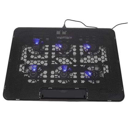 Laptop Cooling Pad with 6 Fans Quiet Cooling Stand Cooler Holder for 15.6-inch Laptops, Black, Suitable for Gaming and Office Use