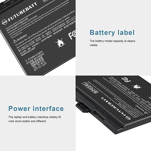Futurebatt BP02XL 849569-541 Laptop Battery for HP Pavilion Notebook PC 15 Series 15-AU000 15-AU010WM 15-AU018WM 15T-AW000 15Z-AW000 - size: BP02XL 6.69*5.12*0.67 in