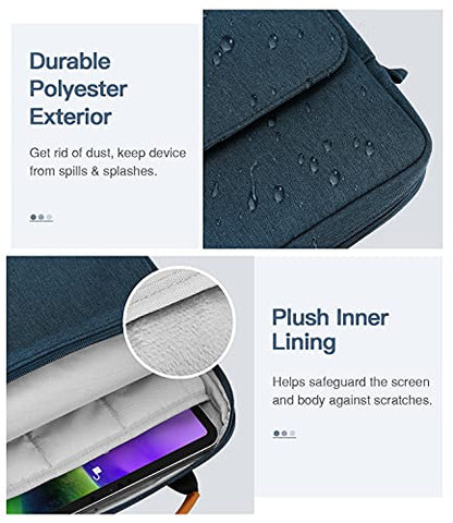 MoKo 9-11 Inch Tablet Sleeve Bag Handle Carrying Case with Shoulder Strap | Fits iPad Pro/Air/A16 11-inch, iPad 10th 10.9, iPad 9/8/7th 10.2, iPadAir 5/4th 10.9 and Tab S8/S9 11-inch, Indigo - color: Indigo, size: 9-11 inch