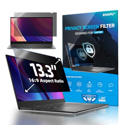 Laptop Privacy Screen Shield 13.3 Inch Computer Monitor for 13.3” 16:9 Ratio Notebook Removable Anti Glare Protector Blue Light Filter for Lenovo HP Dell Acer Asus Thinkpad Envy Xps - color: 13.3 inch (16:9)