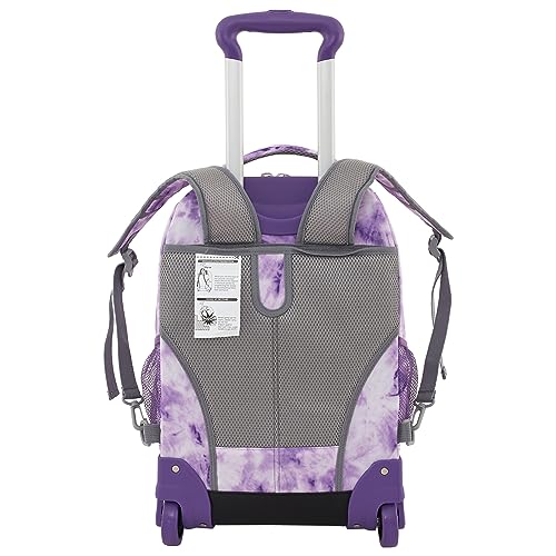 Travelers Club 20" Rolling Backpack with Laptop Compartment, Tie Dye - color: Purple Tie, size: 20 Inch
