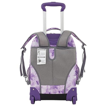 Travelers Club 20" Rolling Backpack with Laptop Compartment, Tie Dye - color: Purple Tie, size: 20 Inch